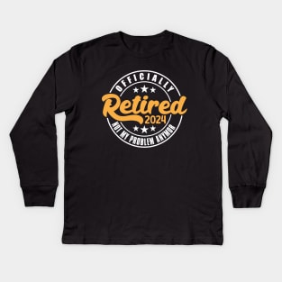 Officially Retired Kids Long Sleeve T-Shirt